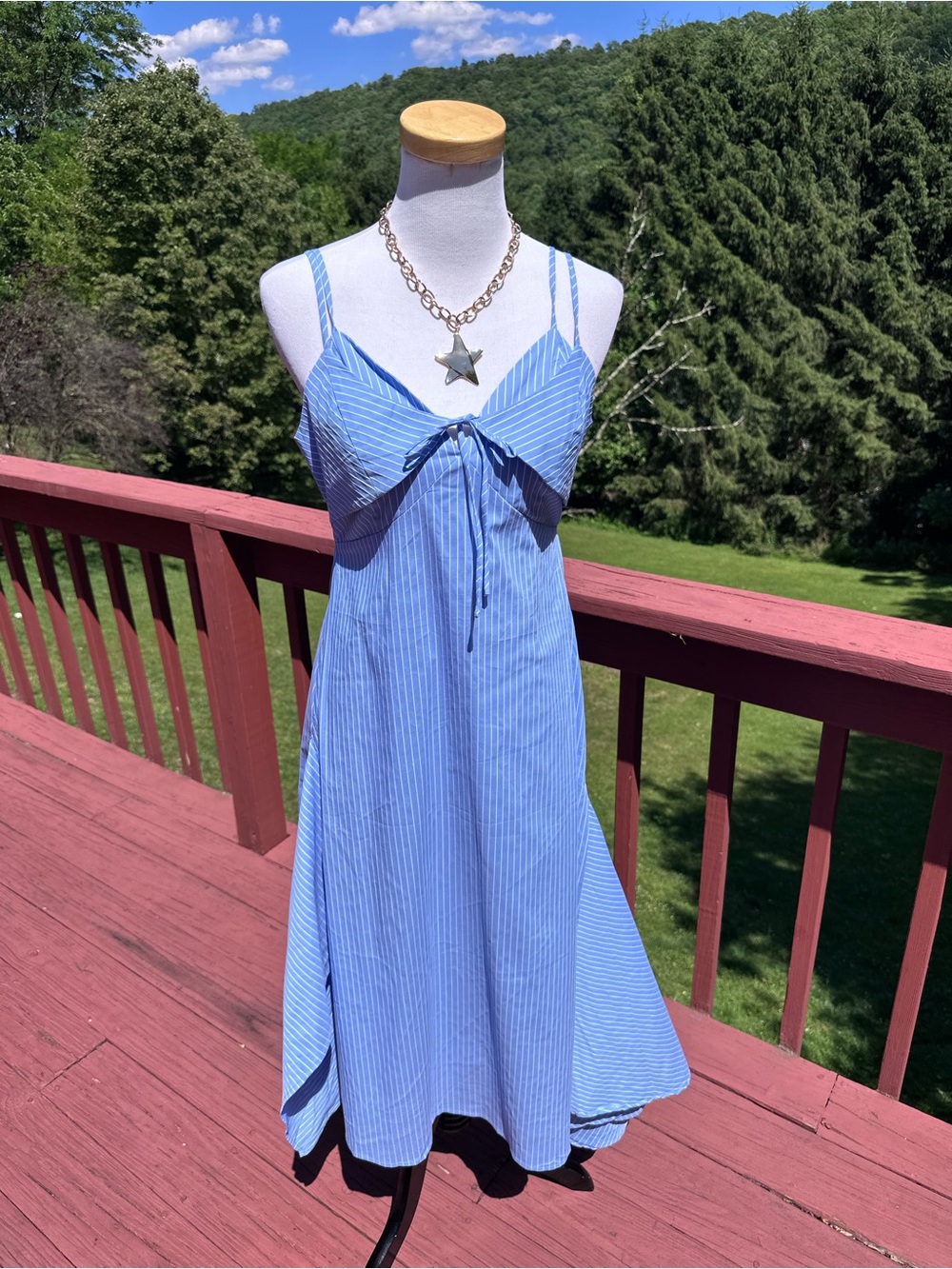 NWT! En Saison Anthropologie Marissa Asymmetrical Stripe Midi Dress